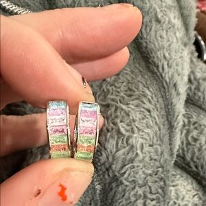 Colorful Striped Hoop Earrings